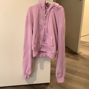 purple/pink cropped brandy zip up